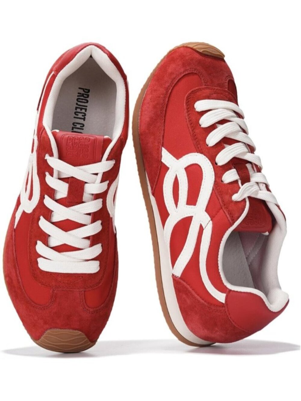 Women's Red Lowy Closed Toe Non Slip Lace Up Memory Foam Insole Sneaker